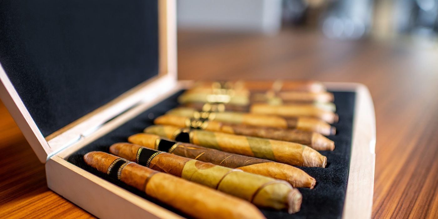 Luxury cigar set indoors